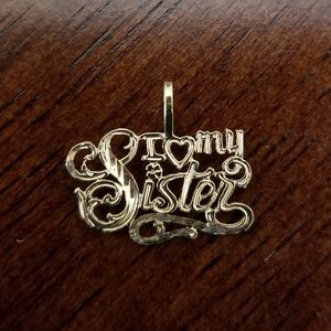 14K Gold Sister Pendant
